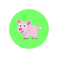 Piggy animal Vector icon which is suitable for commercial work and easily modify or edit it

