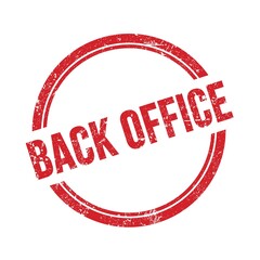 BACK OFFICE words written on red round stamp