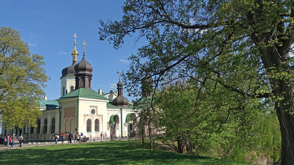 Fototapeta na wymiar Kiev. Ukraine . April 29, 2018 Ioninsky Monastery in Kiev on a spring day