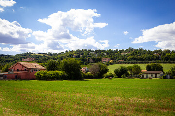 Naklejka na ściany i meble San Marino countryside at summer.