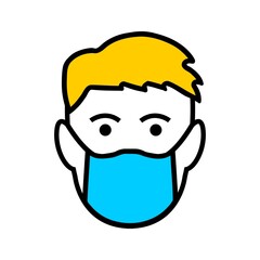Wearing face mask - vector symbol