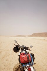 Adventure motorcycle in the desert