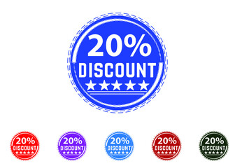 Fototapeta na wymiar 20 percent discount new offer logo and icon design