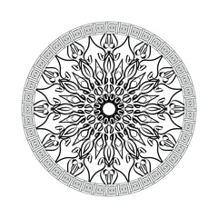 Circular pattern mandala art decoration elements