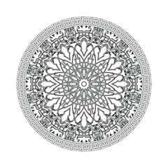 Circular pattern mandala art decoration elements
