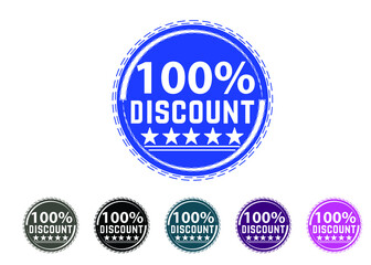 Fototapeta na wymiar 100 percent discount new offer logo and icon design