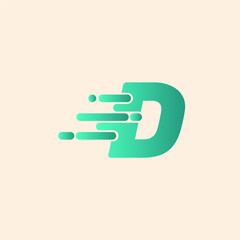 Logo D. Initial Letter D Fast Speed Logo Design Template. Drop icon