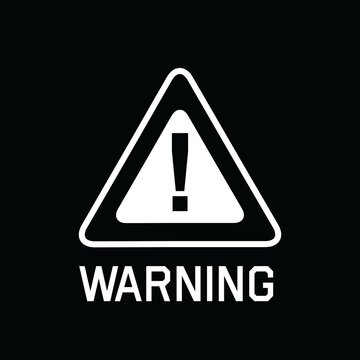 triangle warning sign black and white vector design 