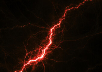 Burning hot plasma lightning, abstract energy and electricity background - 484224835