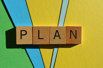 Plan, word as banner headine