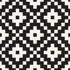 Vector seamless pattern. Repeating geometric elements. Stylish monochrome abstract background design.