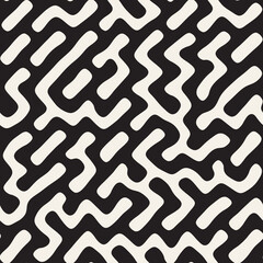 Vector seamless pattern. Repeating geometric elements. Stylish monochrome abstract background design.