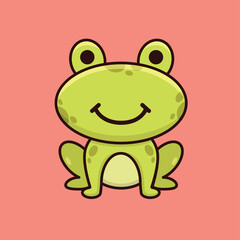 Cute frog cartoon vector icon illustration logo mascot hand drawn concept trandy cartoon