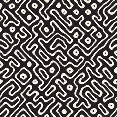 Fototapeta premium Vector seamless pattern. Repeating geometric elements. Stylish monochrome abstract background design.