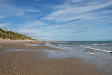 Seascapes with bright summer colours, sea, sky and clouds