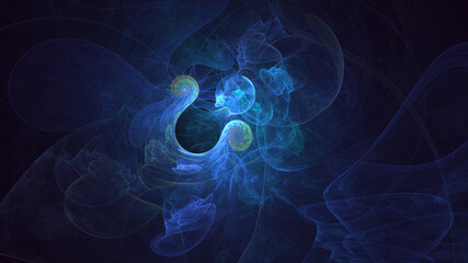 3D rendering abstract colorful fractal light background