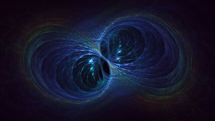 3D rendering abstract colorful fractal light background
