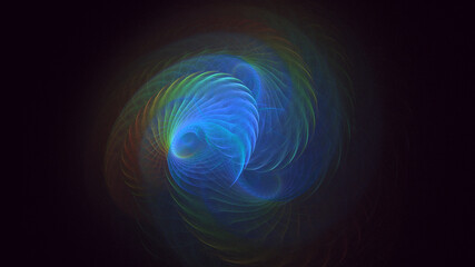 3D rendering abstract colorful fractal light background