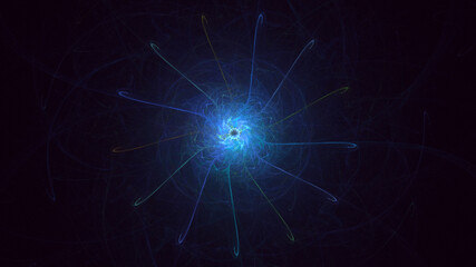 3D rendering abstract colorful fractal light background