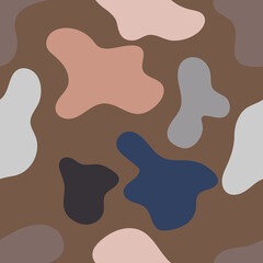 Abstract shape seamless pattern. Background from liquid shape sign. Vector illustration for design, wrapping paper, promotion, banner.