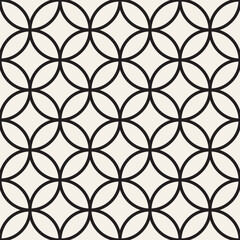 Fototapeta premium Vector seamless pattern. Repeating geometric elements. Stylish abstract monochrome background design.