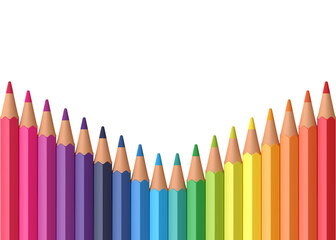 Yellow pencils on technical chart of financial expansion. Wave pattern row on white background. Creative minimal idea. business concept for control financial budget. 3d render illustration