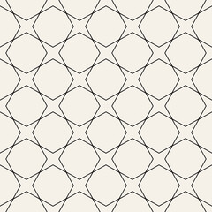 Fototapeta premium Vector seamless pattern. Repeating geometric elements. Stylish abstract monochrome background design.