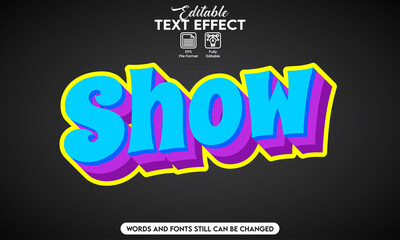 Editable text effect show