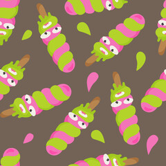 Seamless pattern with ice cream in bright colors.