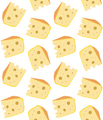 Vector seamless pattern of hand drawn sketch doodle cheese isolated on white background