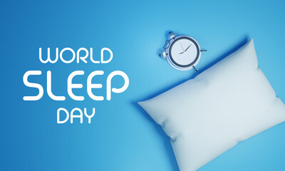 World Sleep day is observed every year in March, intended to be a celebration of sleep and a call to action on important issues related to sleep. 3D Rendering
