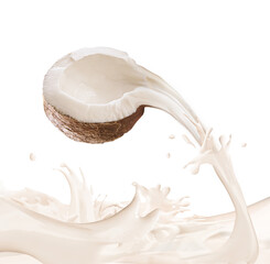 fruit, noix de coco  , aliment, jus, isolé, sain,  frais, giclé , sucré, eau, blanc, régime, nature, juteuse, organique, fraîcheur, objet, santé, clapoter, agriculture, délicieux, liquide