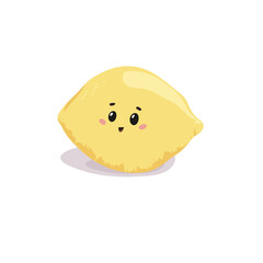 Cute lemon isolated on white background