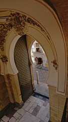 Moorish horseshoe arch gate in Cordoba cathedral