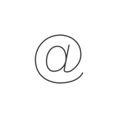 @ Button Sign. Containing At, Address Sign, Arobase, Arroba and Email Address Related Line Icon Vector Illustration