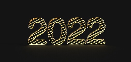 Typography design of 2022 with 3d style