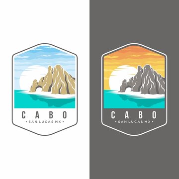Illustration of the Cabo San Lucas Emblem patch logo on a dark background