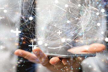 Big data visualization background.Abstract technology