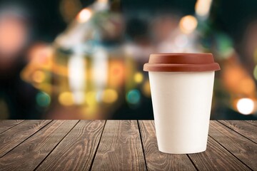 Coffee popular holiday beverage, served in the cup.