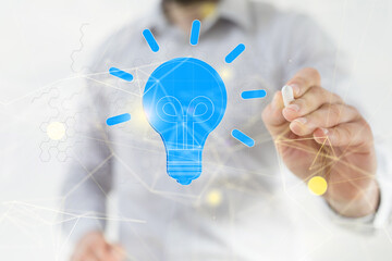 Neural network 3D illustration. Big data and cybersecurity