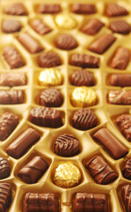 A box with praline chocolates