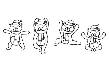 Bear silhouette. Vector illustration isolated on white background for print and poster. Typography design.
