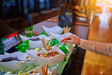 Catering daily open buffet food in hotel all inclusive service