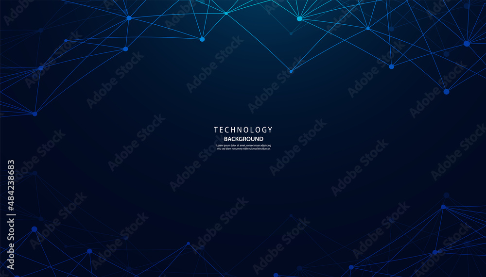 Poster blue technology background images related to the network. communication geometrics