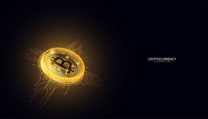Abstract Digital bitcoin Finance in the Online World Internet, Transactions in Online Systems On the background.