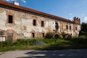 Ruined Starokostiantyniv castle built at the confluence of the Sluch and Ikopot rivers, Ukraine