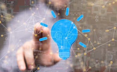 Neural network 3D illustration. Big data and cybersecurity