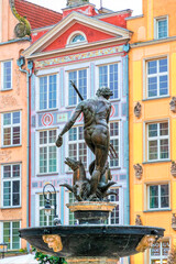 Obraz premium Fountain of Neptune in Gdansk, Poland