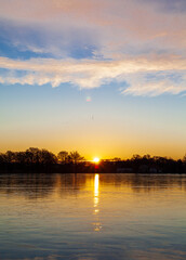 sunset over the river