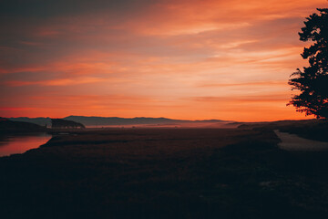 Moody sunset in california